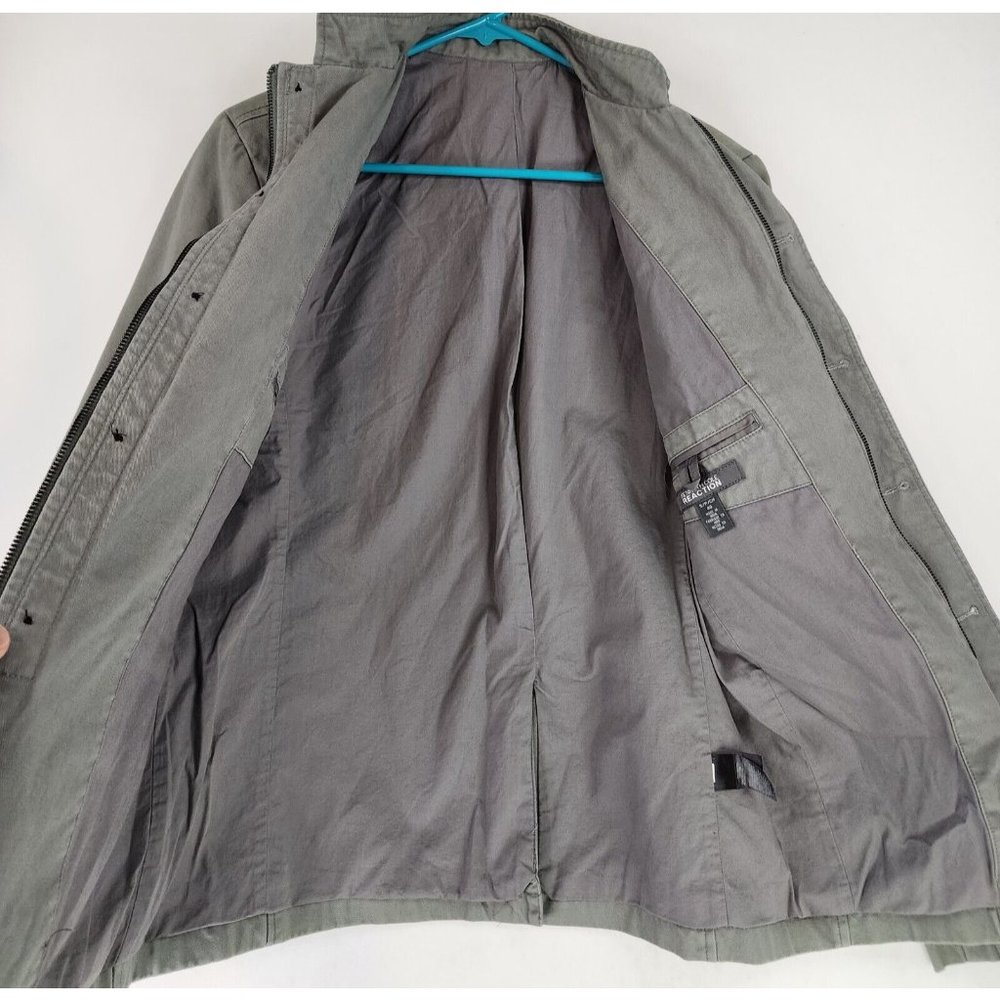 Kenneth Cole Jacket Womens Green Distressed Cargo Y2K Casualcore Button Up - Picture 3 of 14
